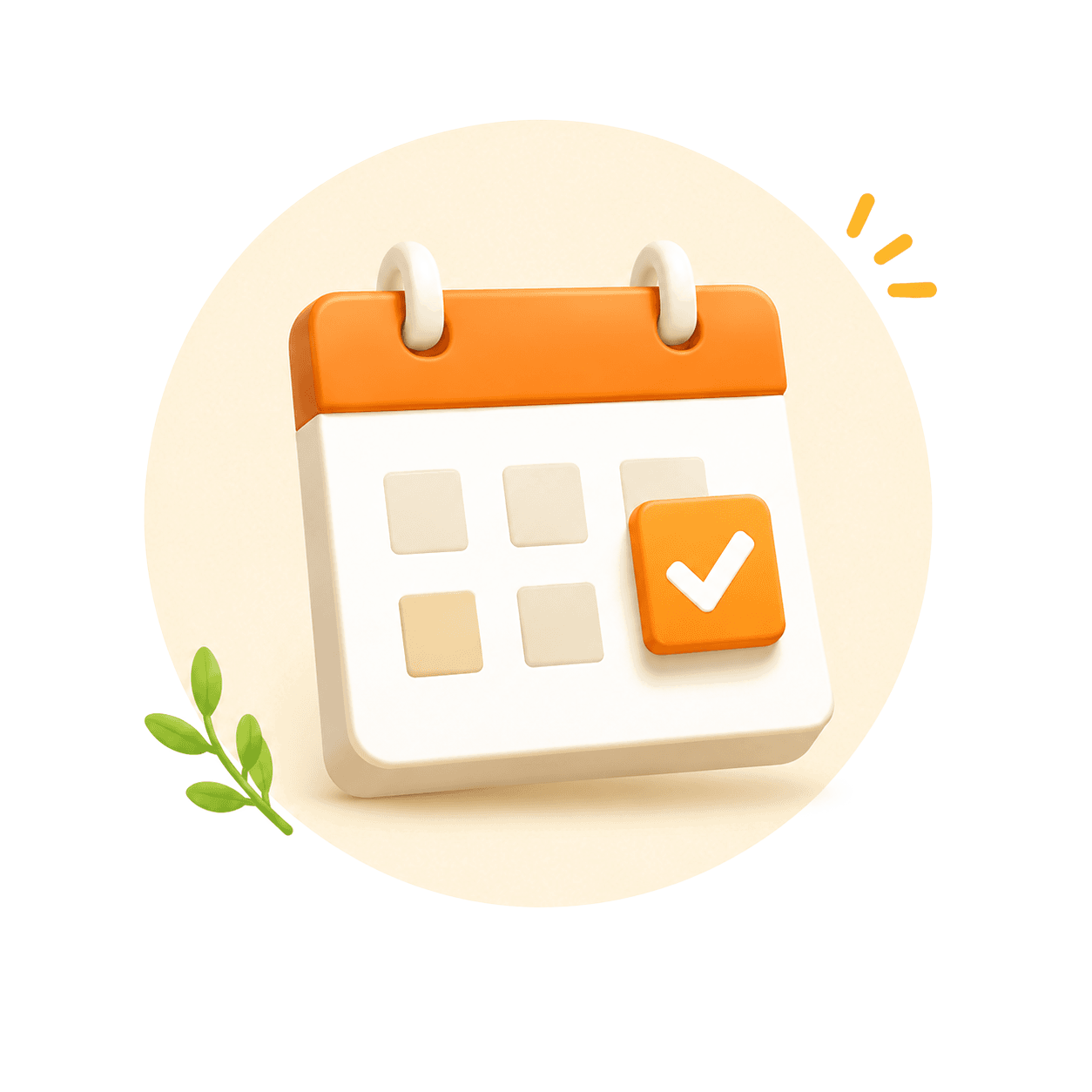 Calendar with checkmark